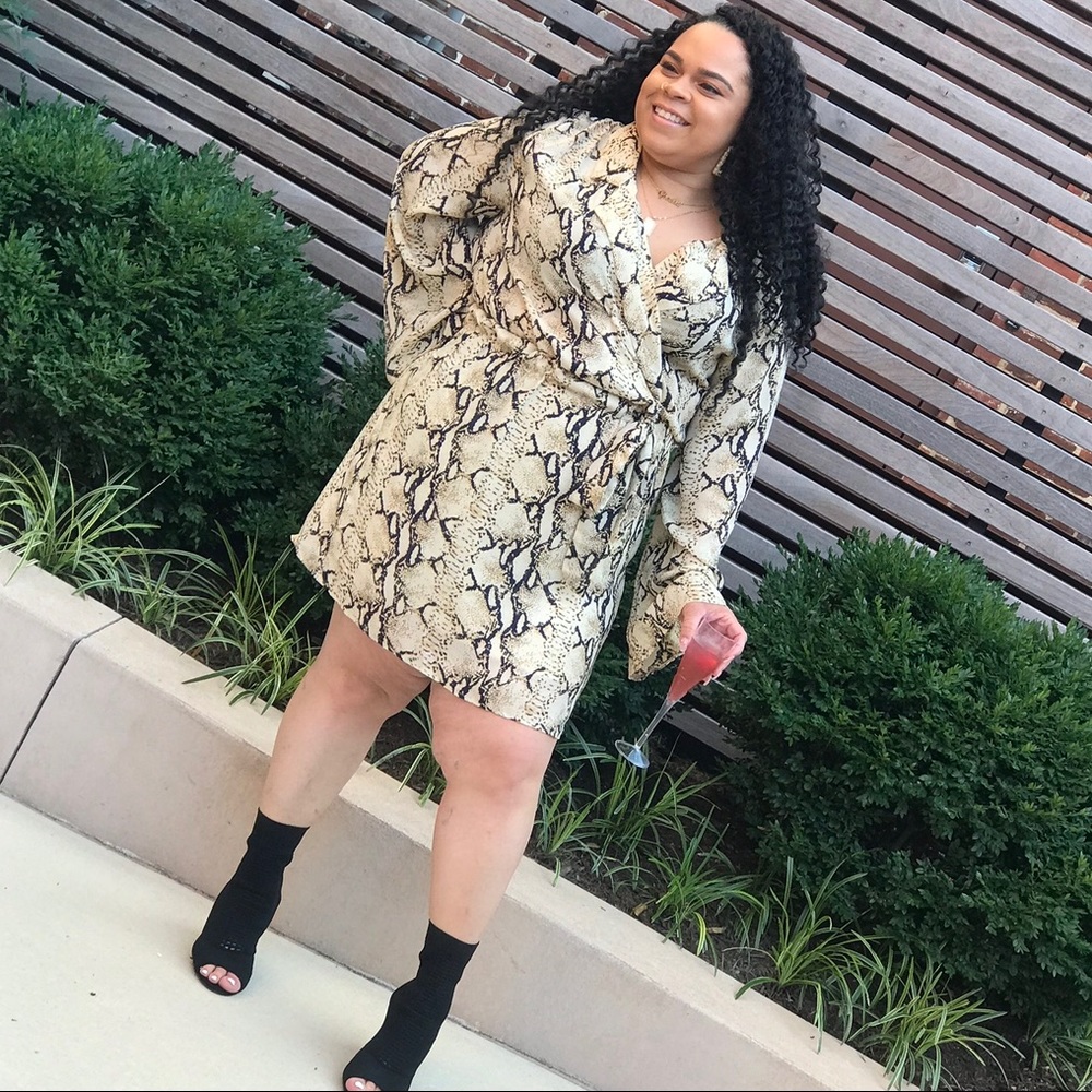 Pretty Little Thing Snake Print Dress